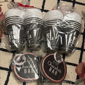 Hot Cocoa Bar Cups and Tabletop Sign Set